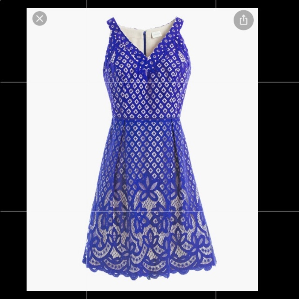 Chicos V-neck blue lace fit and flair dress